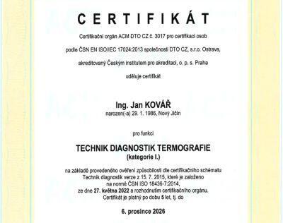 Školení Prípravný kurz pre certifikáciu v termografii